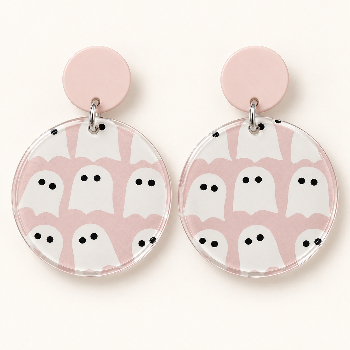 Blush Pink Ghost Drop Earrings