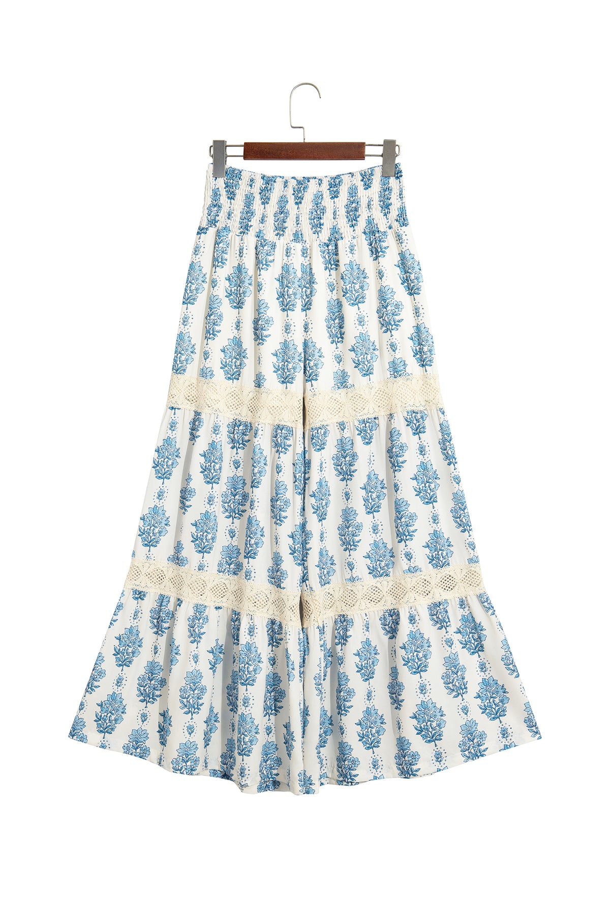 Bluebell Breeze Floral Lace Wide Leg Pants