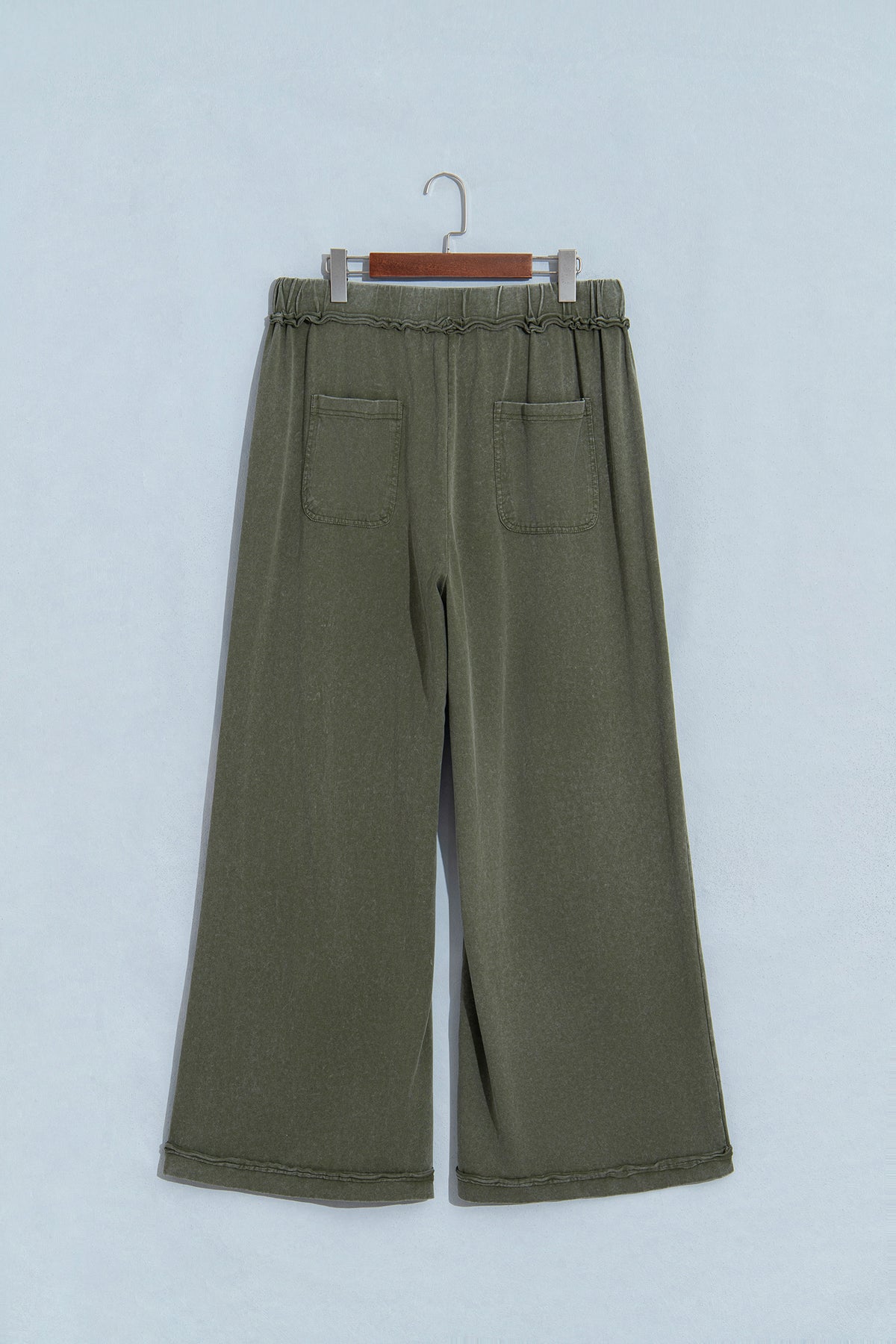 Ashleigh Blue Mineral Wash Seam Detail Flare Leg Drawstring Pants