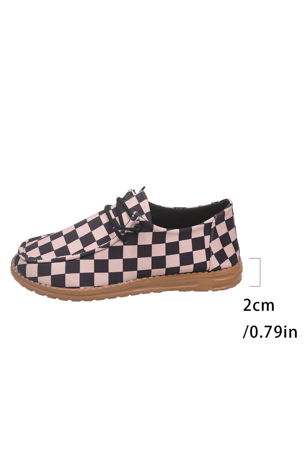 Blush Checkered Casual Slip-On Loafers