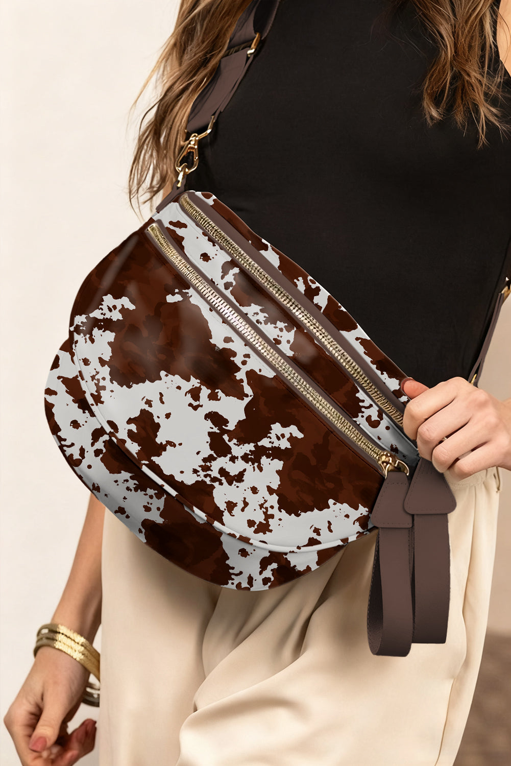 Ranch Roads Cow Print Crossbody Bag