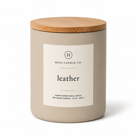 Leather 14 oz Candle