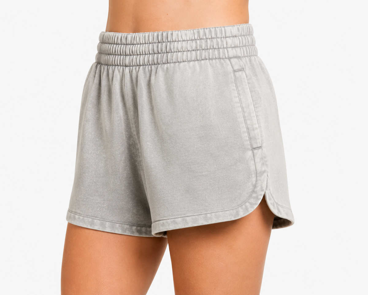 Sleet Acid Wash Fleece Shorts