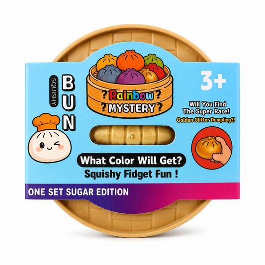 Mini Rainbow Mystery Squishy Bun – Sugar Edition 🌈🥟
