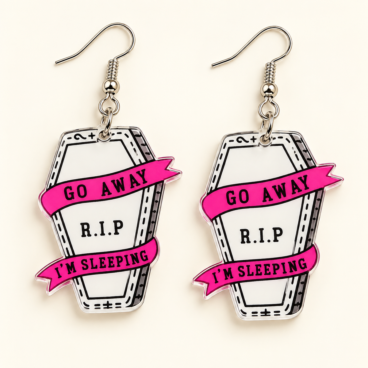 Go Away, I’m Sleeping Coffin Earrings