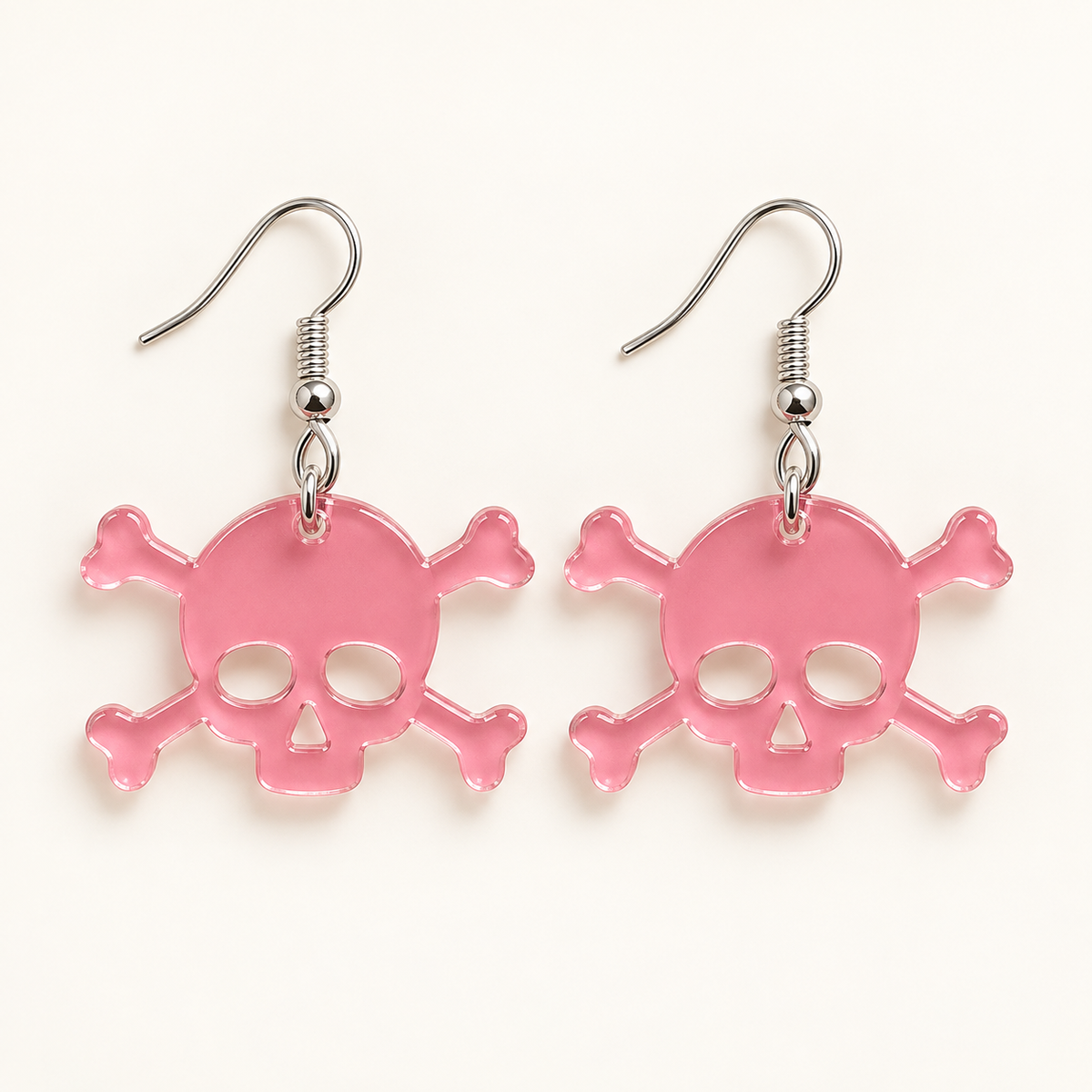 Pretty in Pink Skull & Crossbones Earrings
