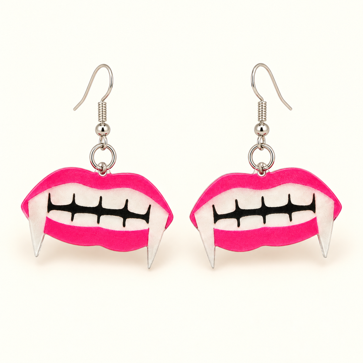Pink Vampire Fang Earrings