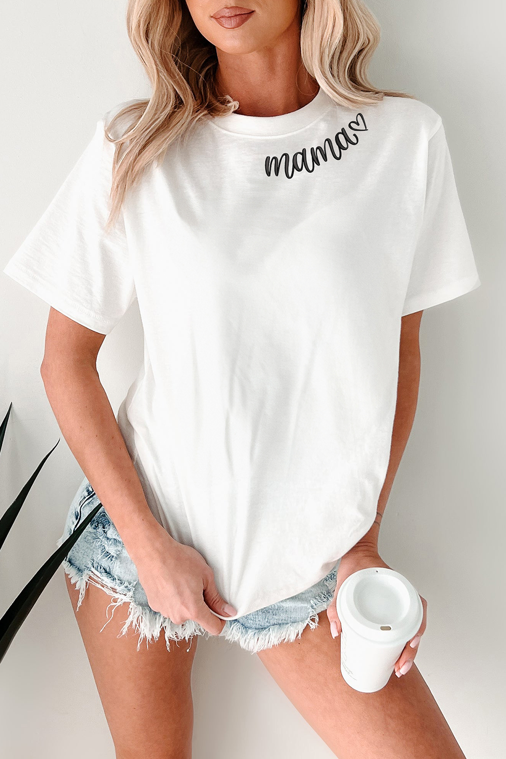 Mama Heart Embroidered Tee