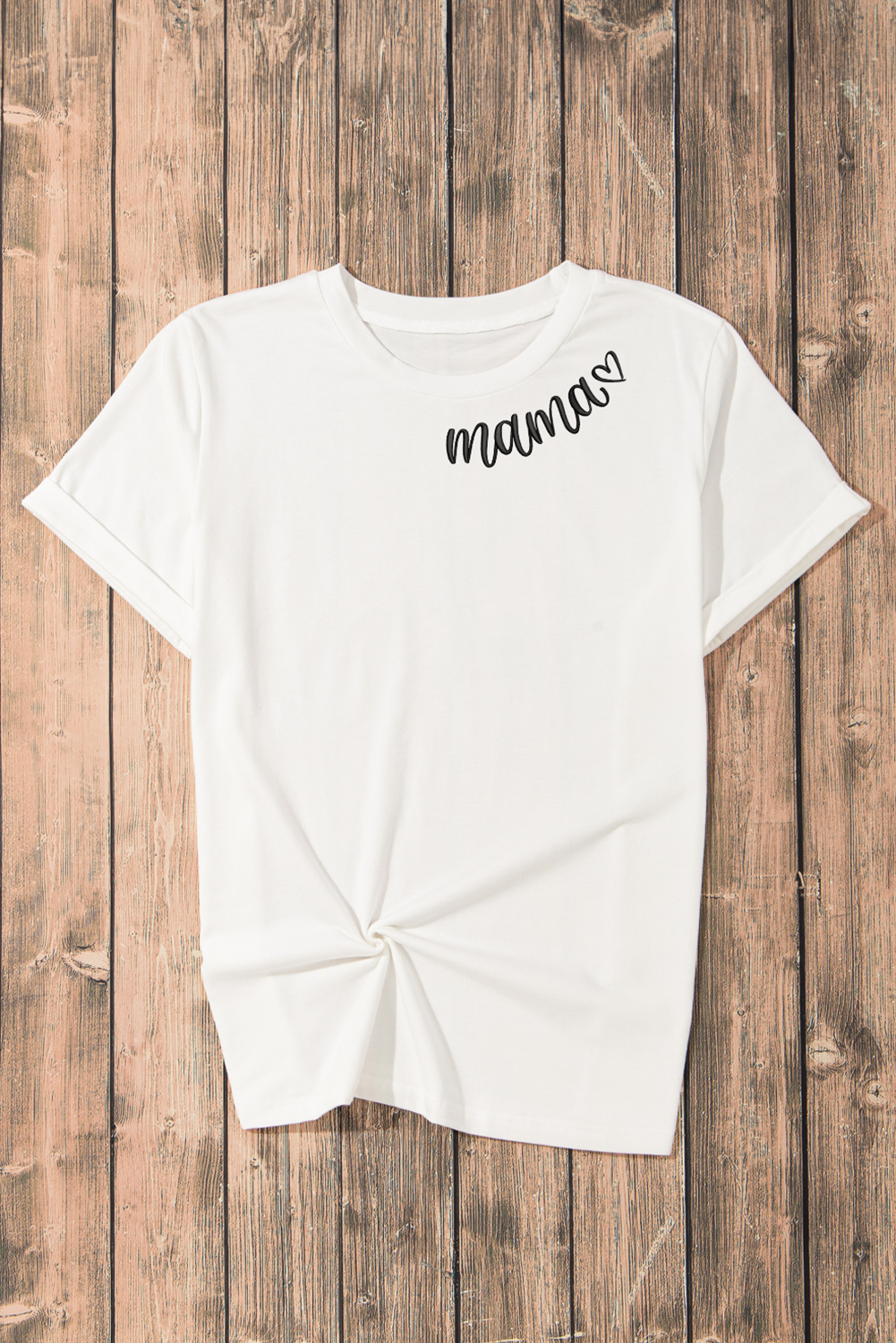 Mama Heart Embroidered Tee