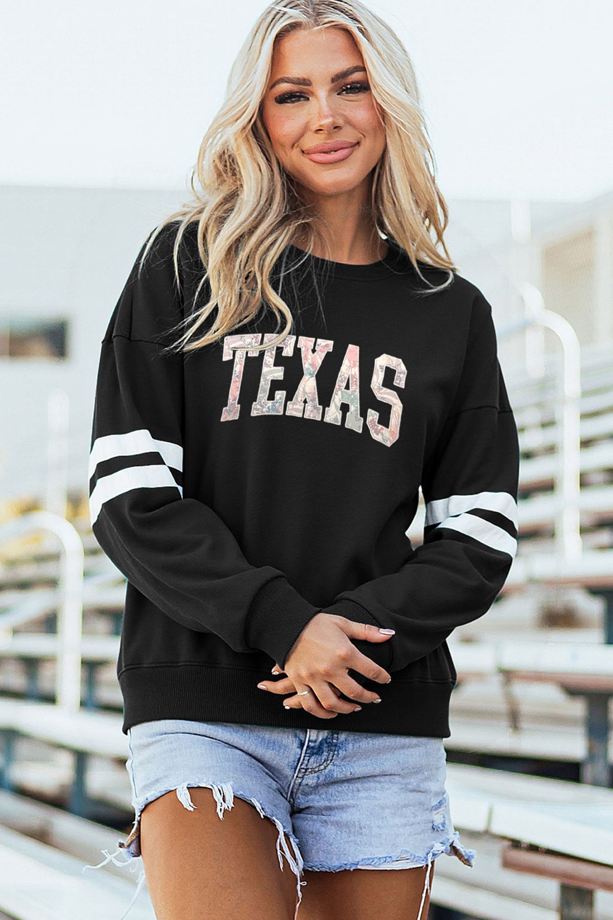 TEXAS Varsity Patchwork Sweatshirt