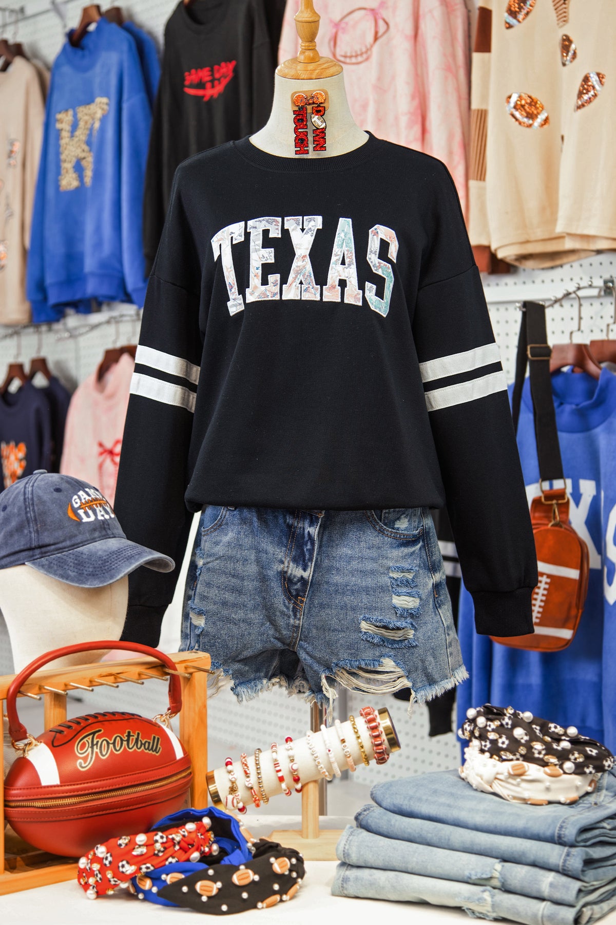 TEXAS Varsity Patchwork Sweatshirt