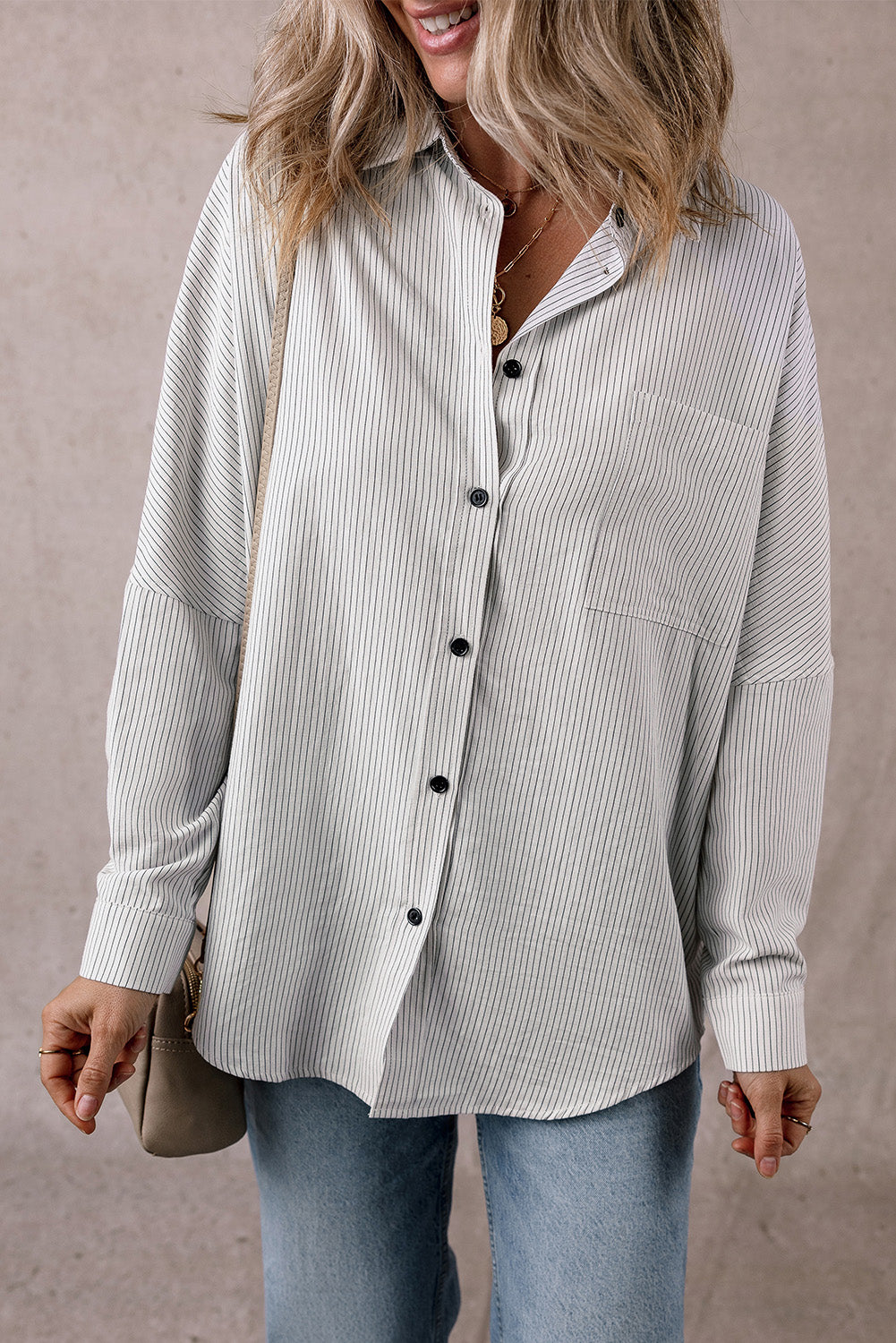 Everyday Chic Pinstripe Button-Up Shirt
