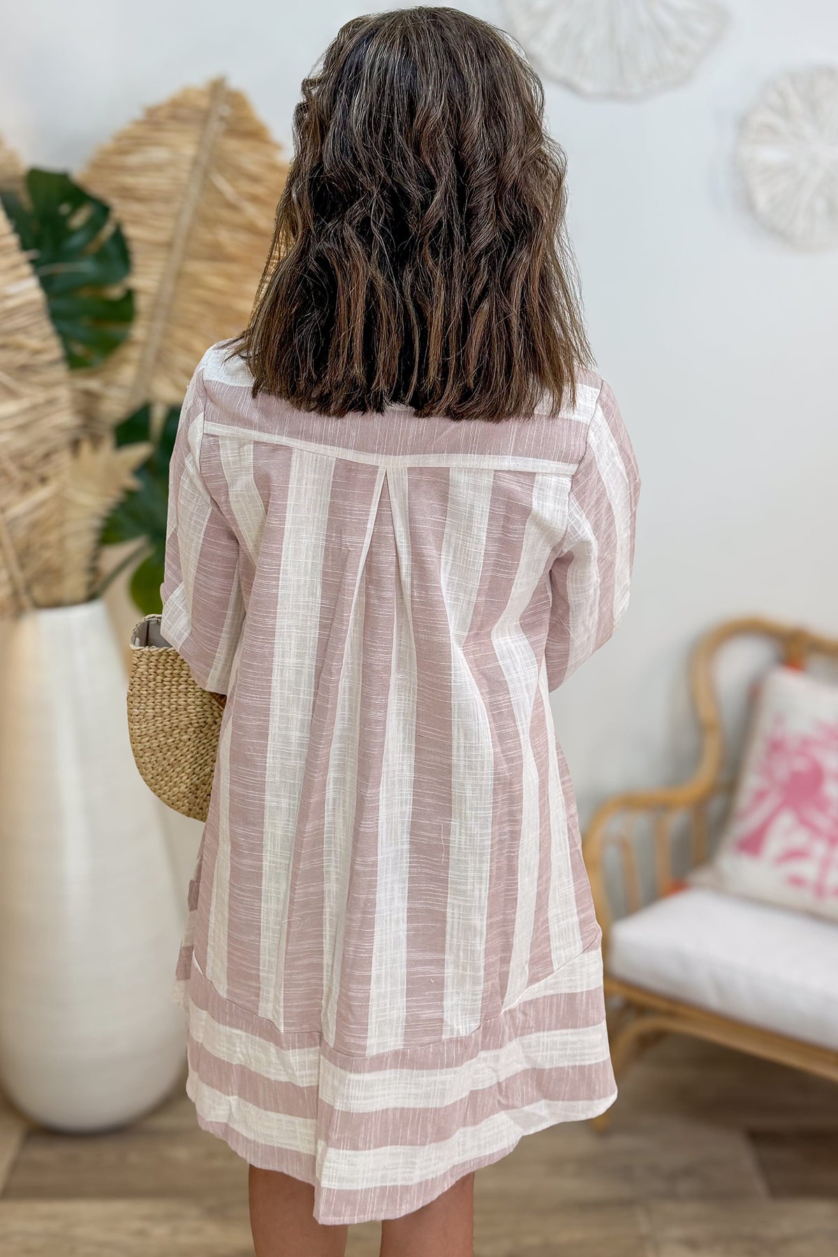 Sunday Stroll Striped Button-Front Dress