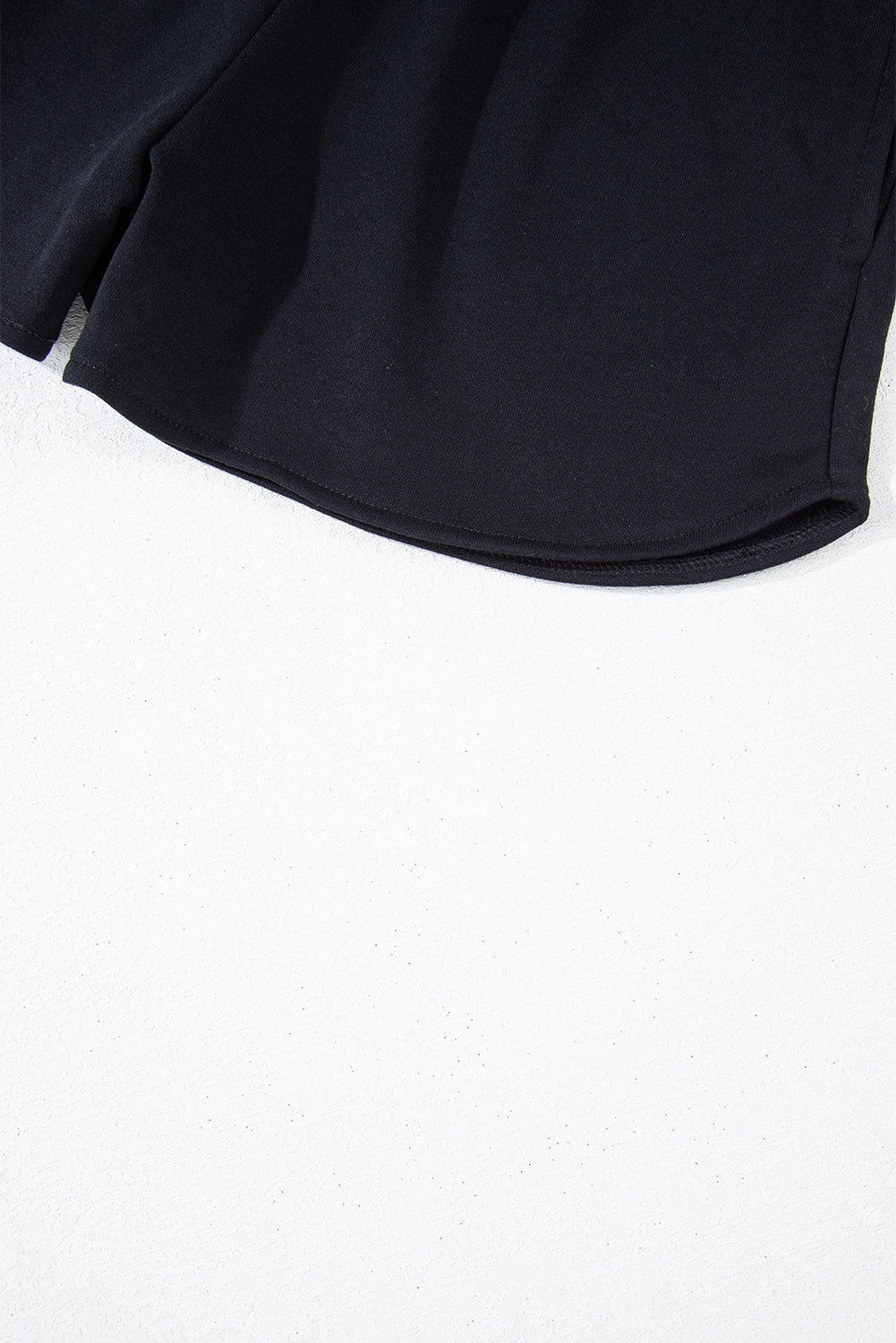 Sequined COFFEE Loose Fit Sweatshirt and Shorts Set-Black