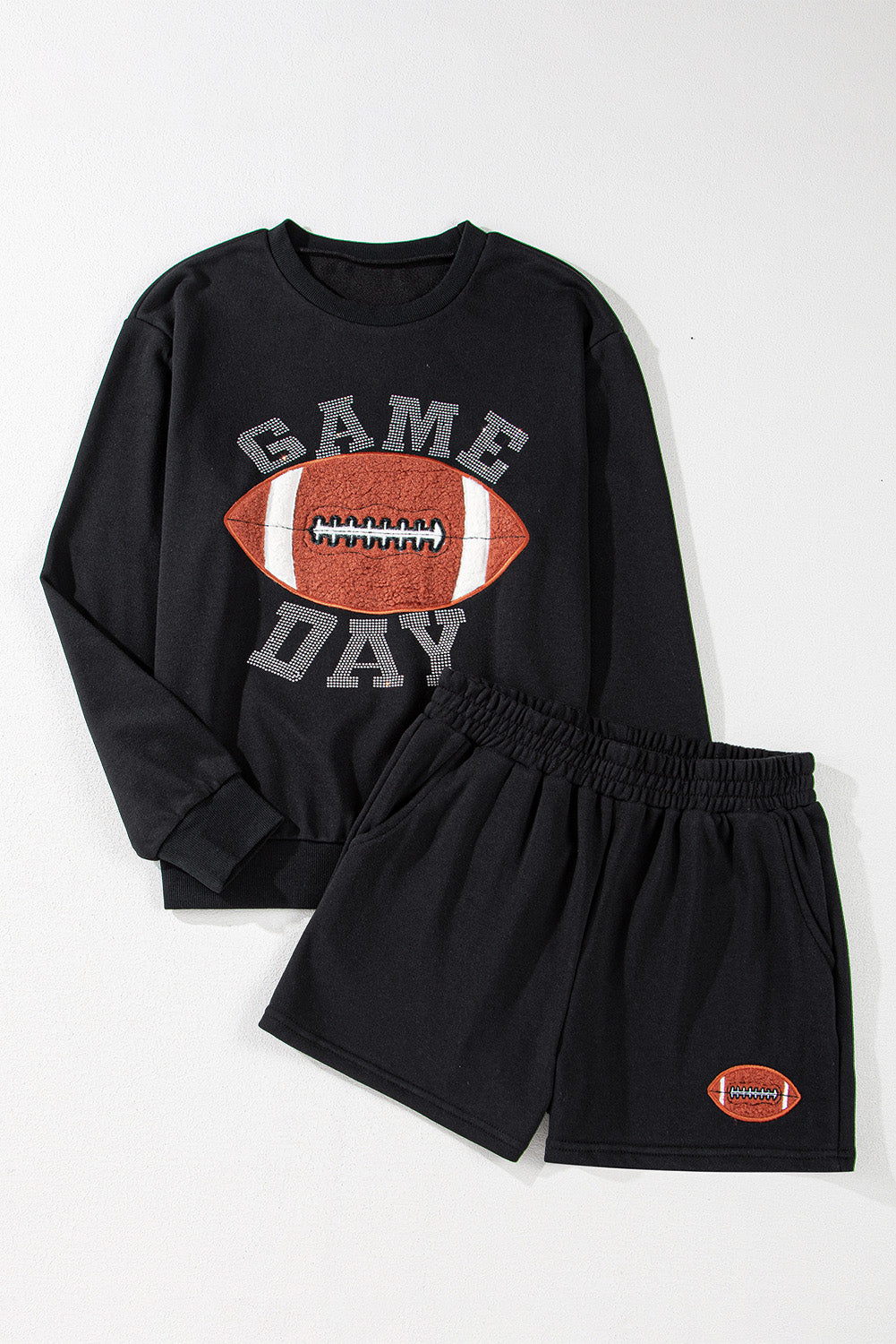 GAME DAY Football Pullover and Shorts-Black