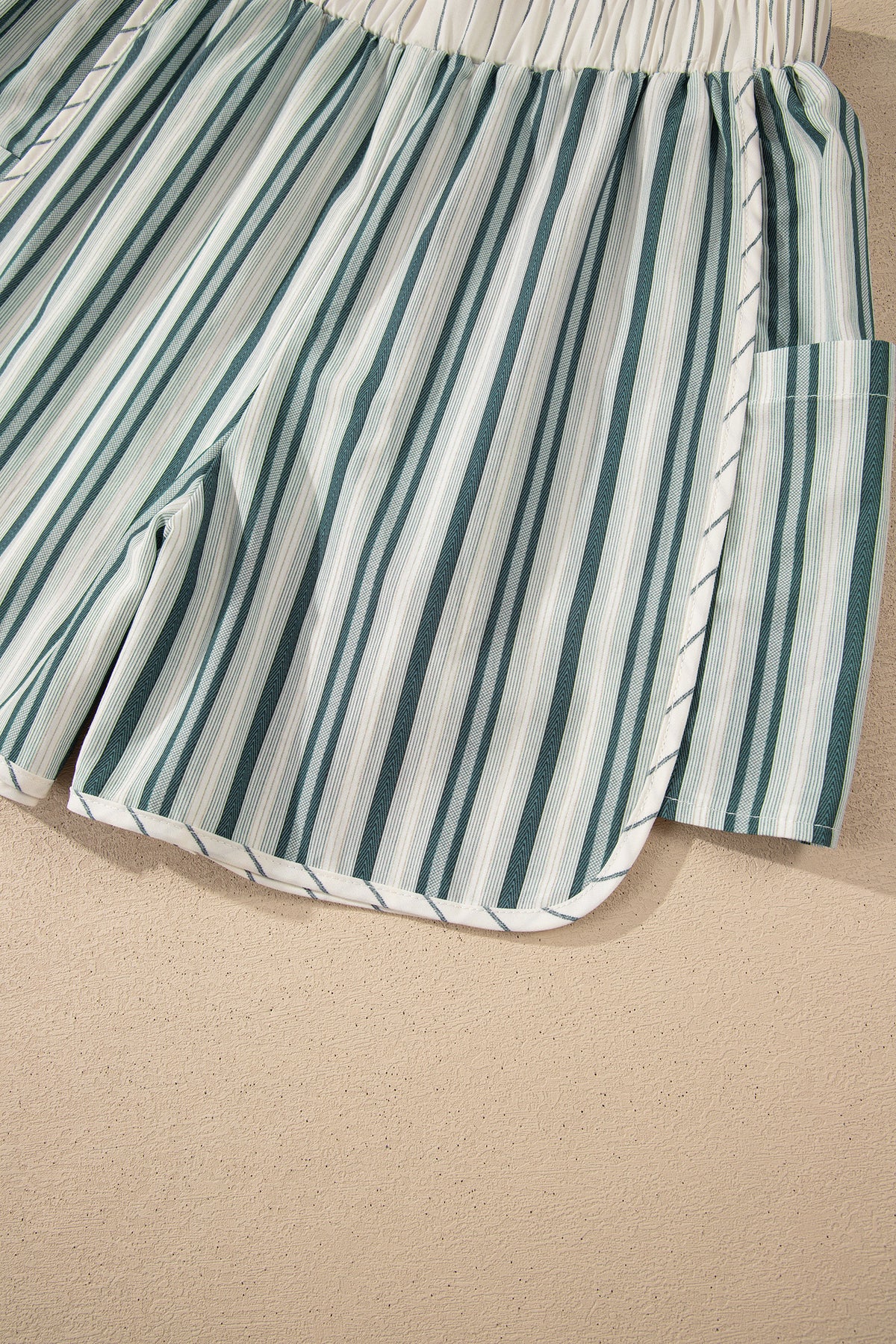 Gray Striped Cargo Pocket Shorts