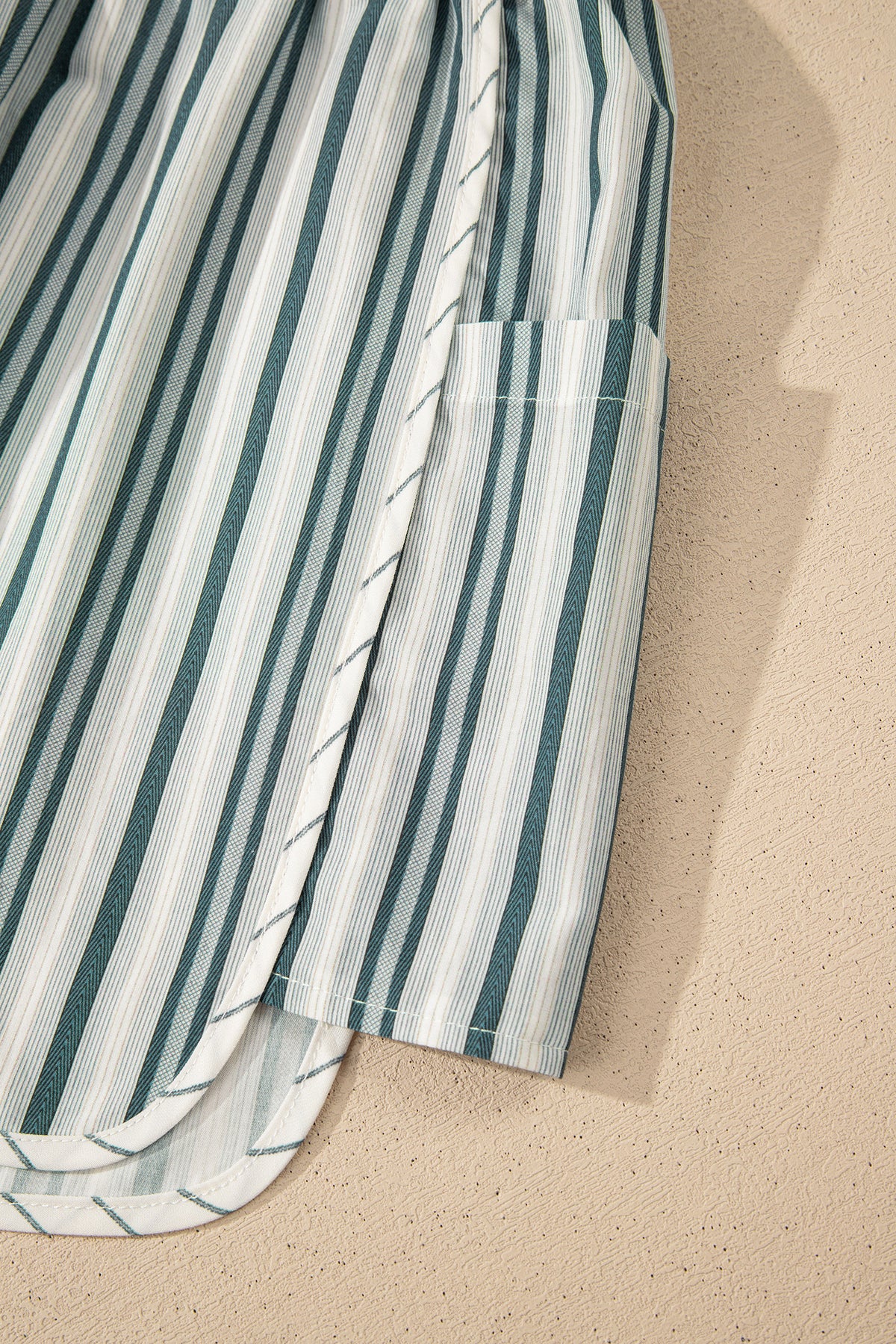 Gray Striped Cargo Pocket Shorts