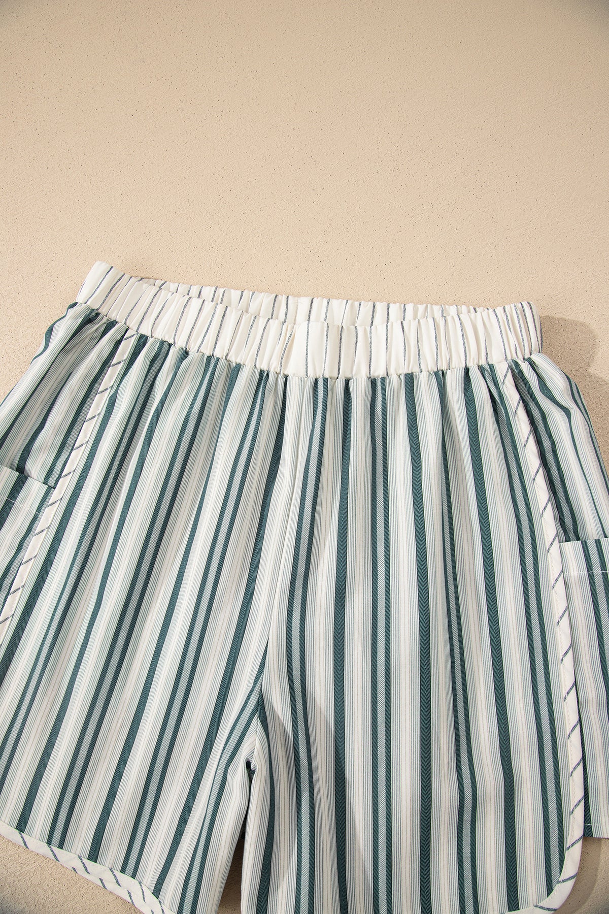 Gray Striped Cargo Pocket Shorts