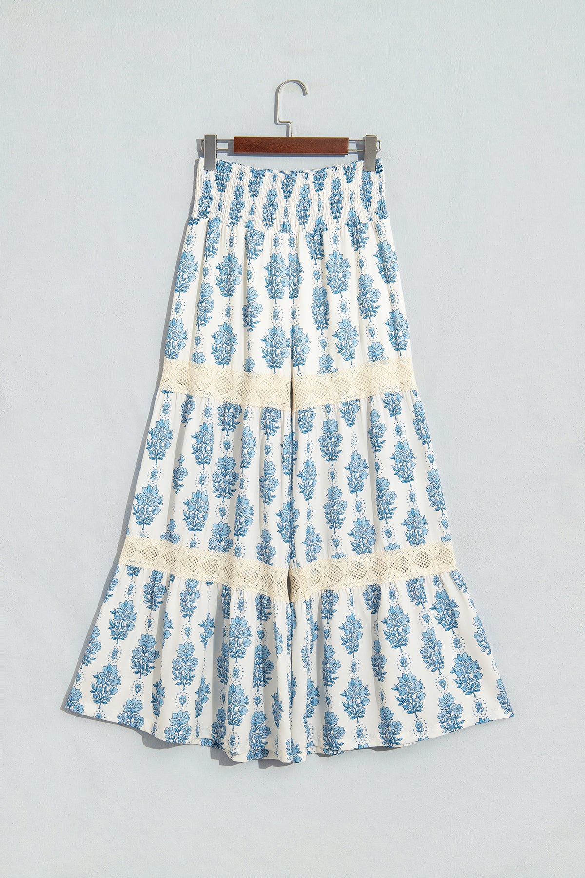 Bluebell Breeze Floral Lace Wide Leg Pants