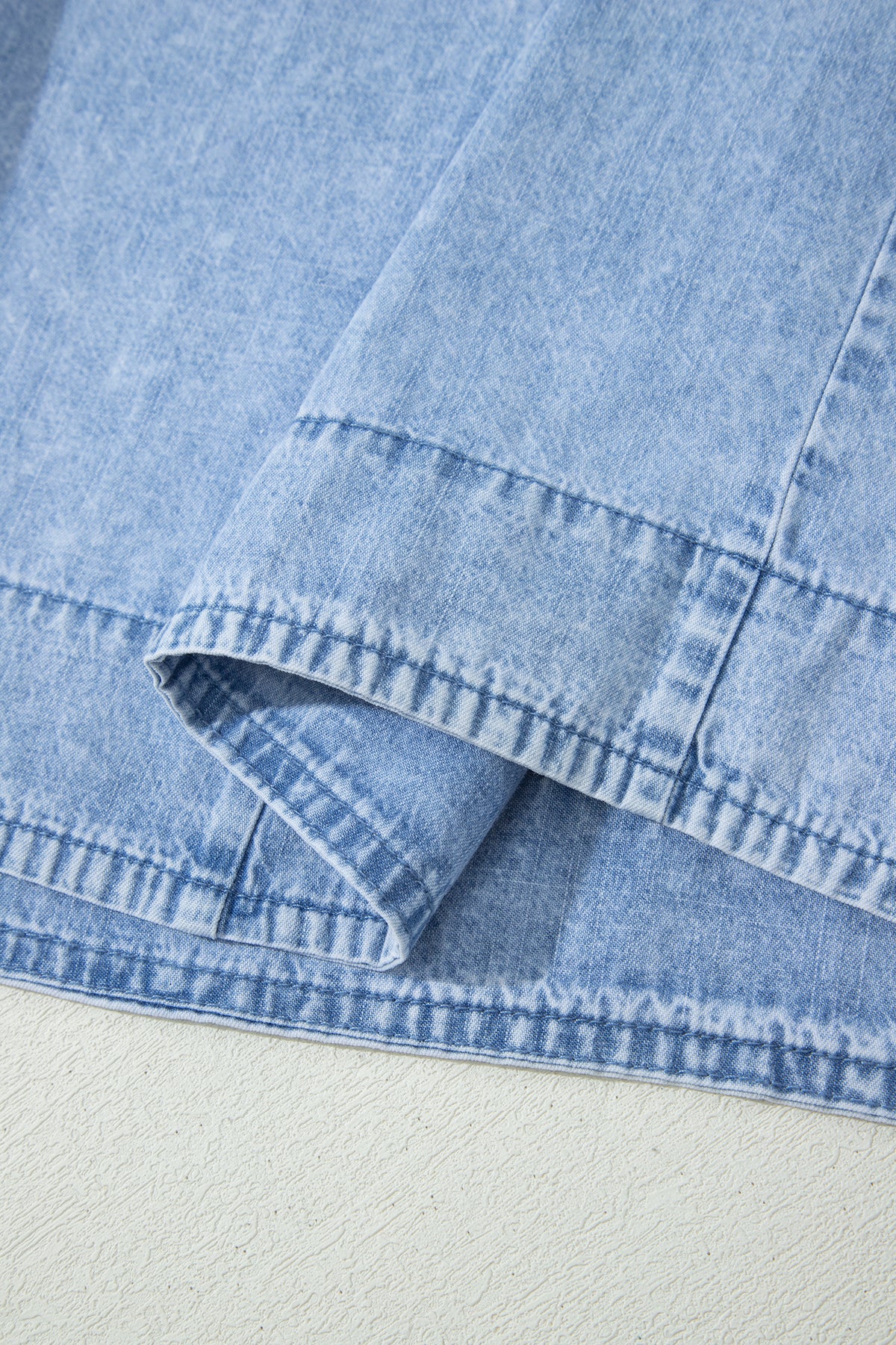 Beau Blue Pleated Denim Shift Dress