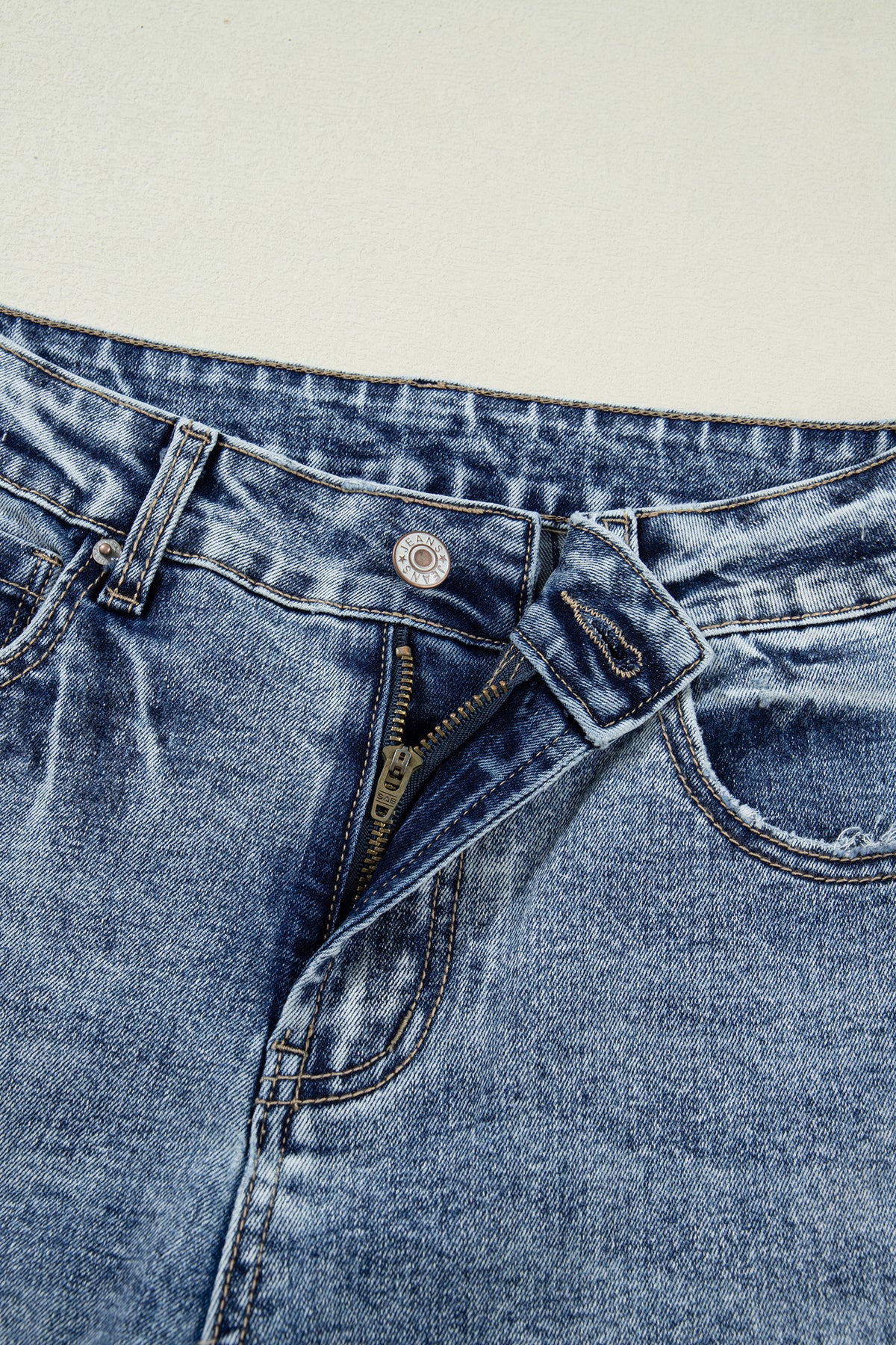 Ashleigh Blue Striped Cuffed Straight-Leg Jeans