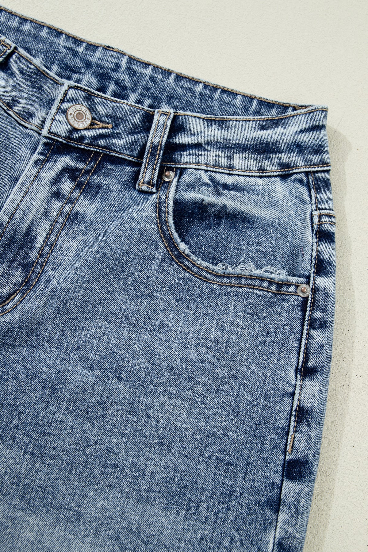 Ashleigh Blue Striped Cuffed Straight-Leg Jeans