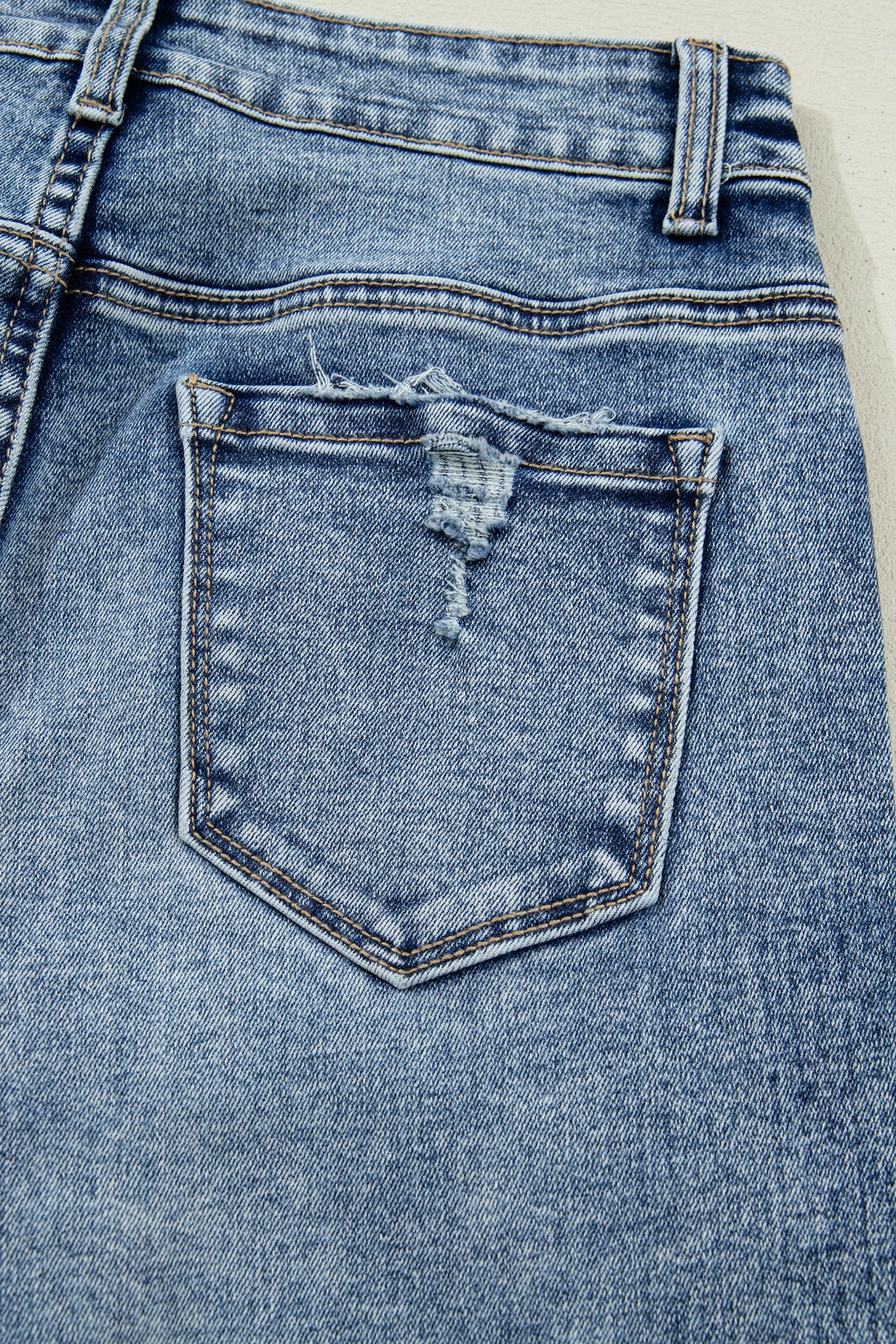Ashleigh Blue Striped Cuffed Straight-Leg Jeans