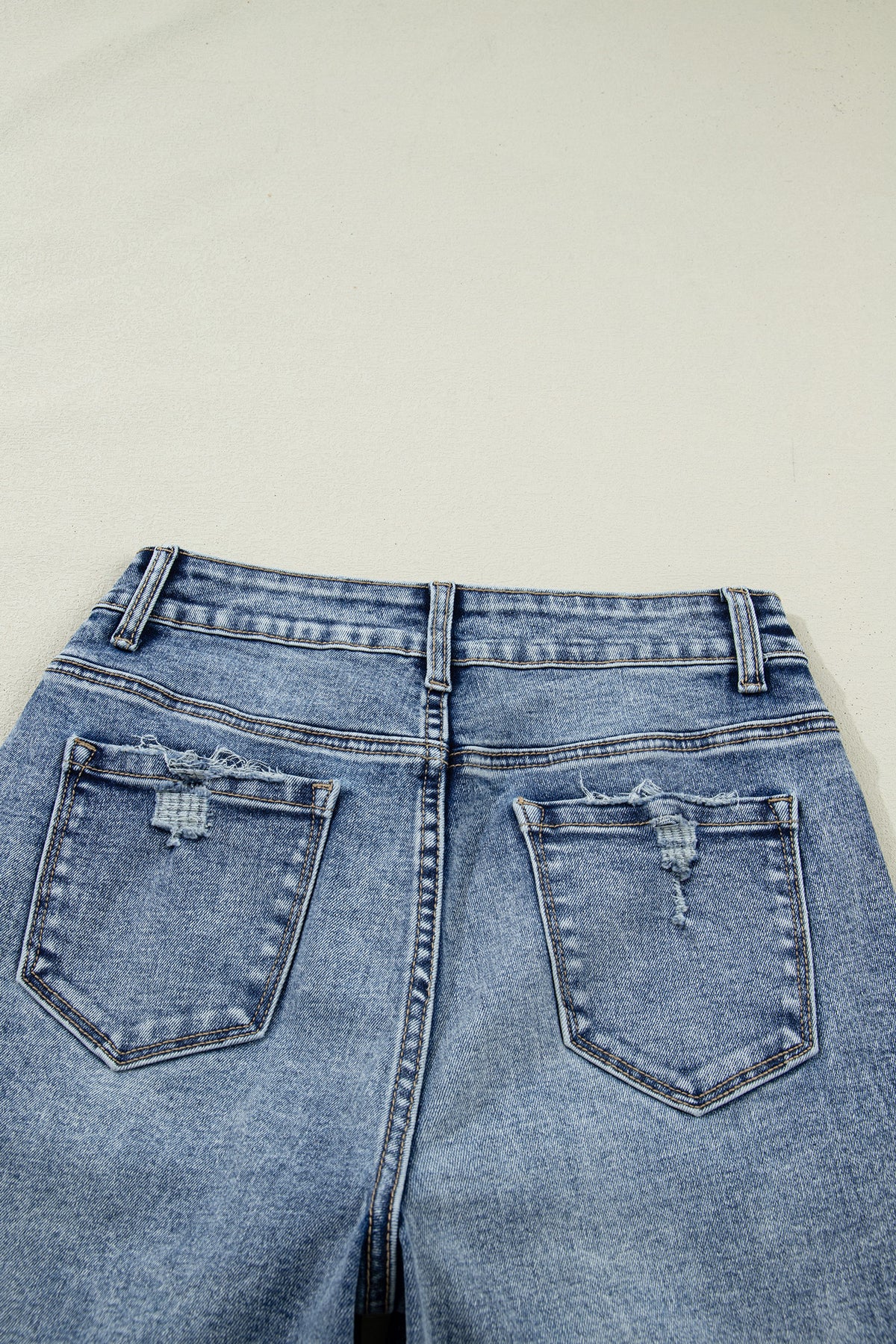 Ashleigh Blue Striped Cuffed Straight-Leg Jeans