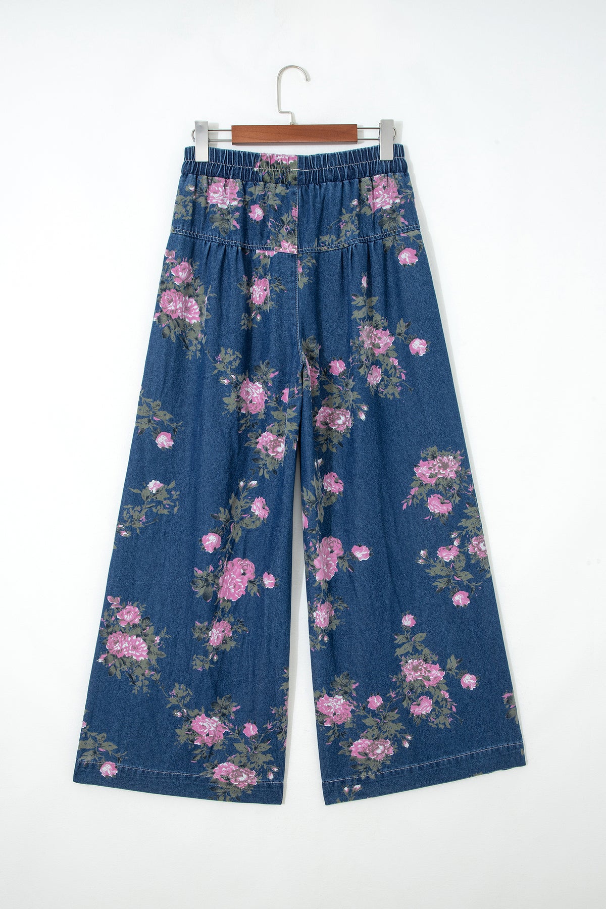 Bloom Wild Floral Wide-Leg Denim Pants