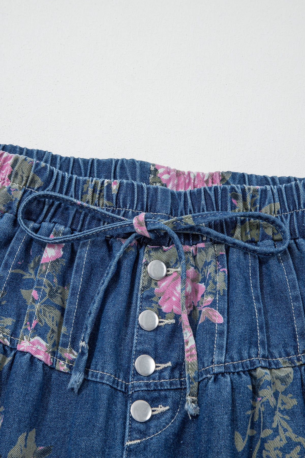 Bloom Wild Floral Wide-Leg Denim Pants
