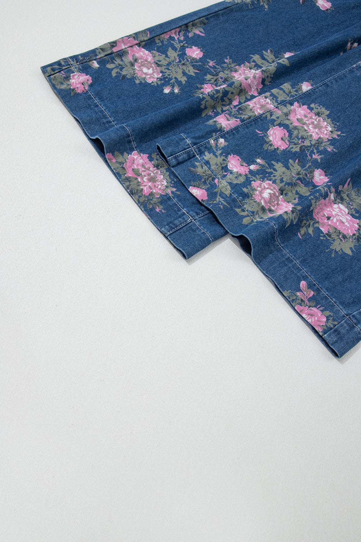 Bloom Wild Floral Wide-Leg Denim Pants