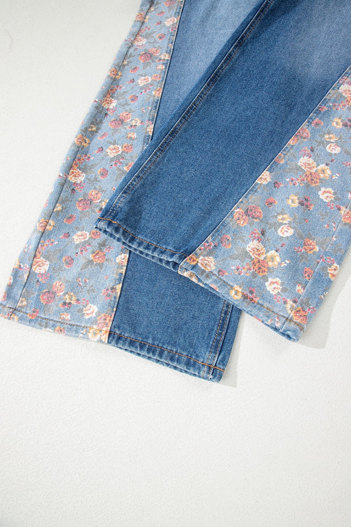 Wildflower Days Floral Patchwork Denim Overalls