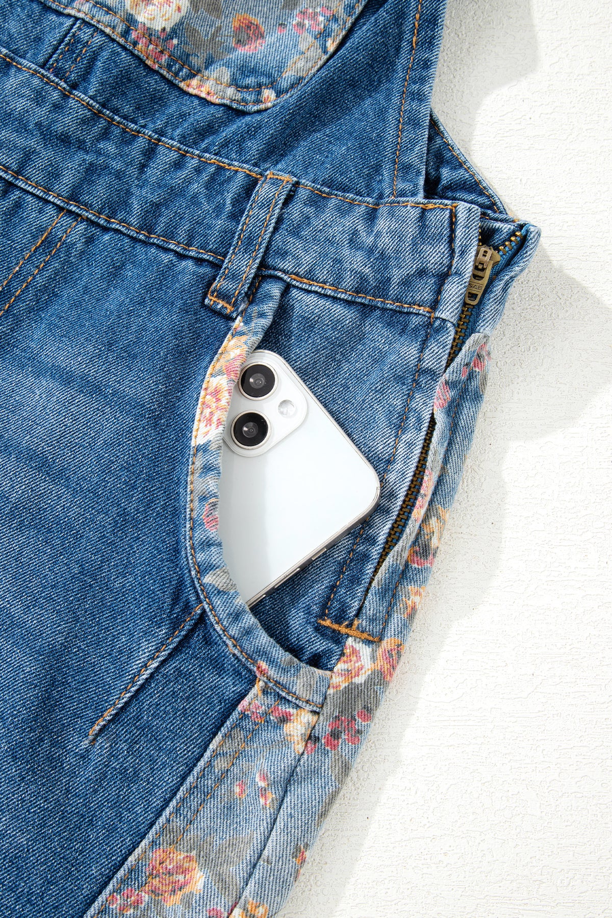 Wildflower Days Floral Patchwork Denim Overalls
