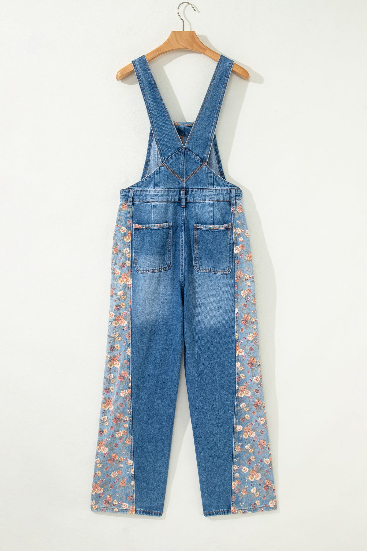 Wildflower Days Floral Patchwork Denim Overalls
