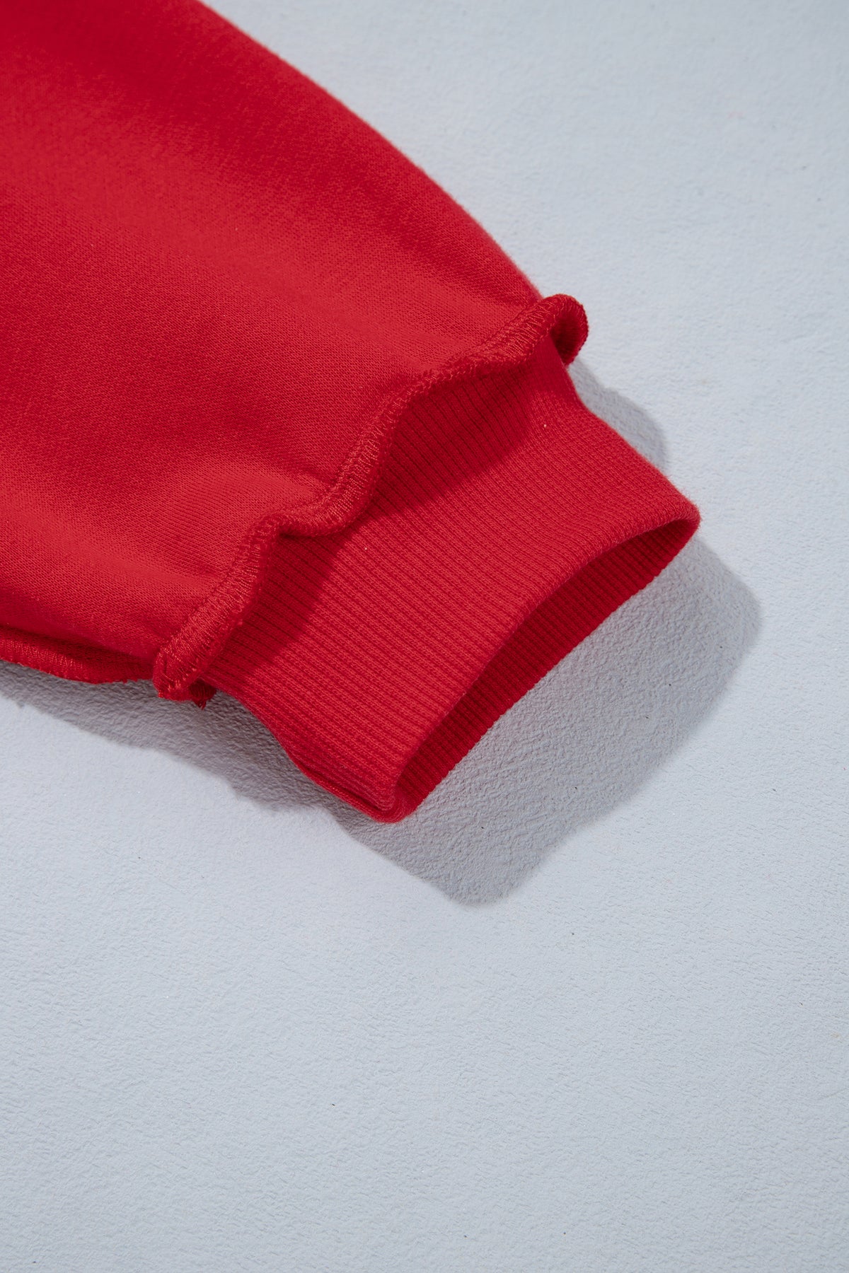 Fiery Red Saved By Grace Embroidered Detail Letter Graphic High Neck Sweatshirt
