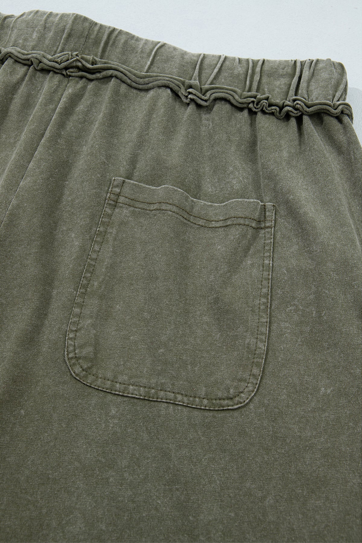 Ashleigh Blue Mineral Wash Seam Detail Flare Leg Drawstring Pants